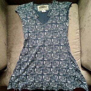 Effie's Heart cap sleeve tunic in garden tools print